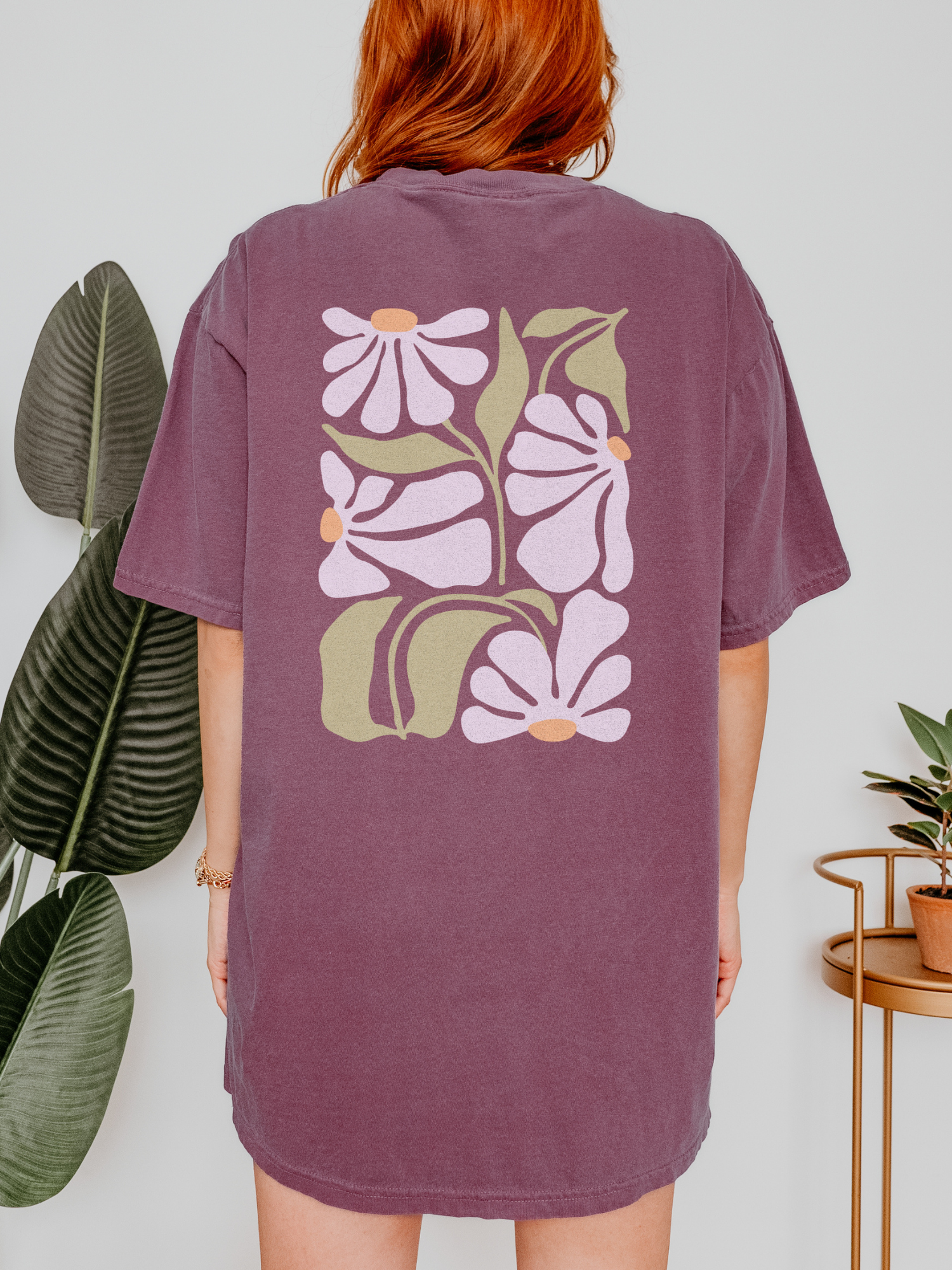 “Hello Sunshine” Embroidered Front & Floral Back T-Shirt