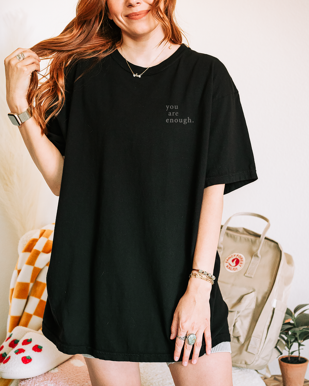 You Are Enough Embroidery T-Shirt