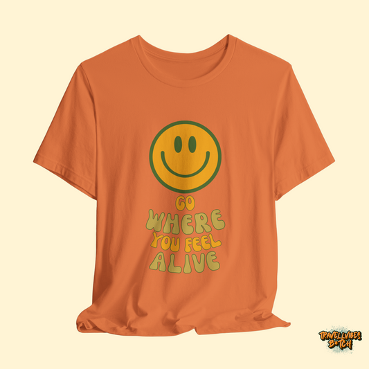 freedom t shirt burnt orange smiley face 